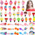 48 Pcs Candy Hair Clips Cute Candy Hair Accessories for Girls 4-6 Non-slip Silicone Clay Barrettes Desert Ice Cream Fruit Rainbow Cupcake Pins