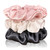 Celestial Silk Mulberry Silk Scrunchies for Hair (Charcoal, Pink, Ivory)