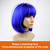 YOUNIGA Blue Bob Wig With Bangs 12 Inch Royal Blue Wig Short Synthetic Fiber Bob Wigs for Women Short Bob Wigs and Halloween Cosplay Wig for Daily Li