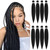 ROSDINA Pre-stretched Braiding Hair - 26 Inch 8 Packs Natural Black Super Long Braiding Hair For Twist or Box Braids, Yaki Texture Hot Water Setting