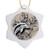 3dRose ORN_150944_1 Silver Jeweled Dolphin and Silver Accents Snowflake Ornament, Porcelain, 3-Inch