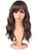 SYMEIW Medium Length Dark Brown Wavy Wigs With Bangs For Women - Heat Resistant Synthetic Brown Wigs For Daily Use (DARK BROWN(2#))