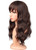 SYMEIW Medium Length Dark Brown Wavy Wigs With Bangs For Women - Heat Resistant Synthetic Brown Wigs For Daily Use (DARK BROWN(2#))