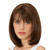 Onpep Short Straight Bob Wigs with Air Bangs Honey Brown Wig for Women Shoulder Length Heat Resistant Fiber Hair Wigs