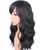 Medium Long Black Wavy Wigs For Women Synthetic Full Hair Natural Black Wigs With Side Bangs For Daily Use 16 Inches (NATURAL BLACK(1#))