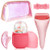 WEEGEEKS 5-Piece Ice Facial Kit - Roller & Mold with Gua Sha, SPA Headband & Clutch Bag, Puffiness Reduction & Skincare Routine Essential