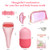 WEEGEEKS 5-Piece Ice Facial Kit - Roller & Mold with Gua Sha, SPA Headband & Clutch Bag, Puffiness Reduction & Skincare Routine Essential
