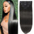 Clip in Hair Extensions Real Human Hair Clip in Extensions Black Women Remy Invisible Natural Straight Seamless 8pcs Double Weft #1B 16 Inch 2.8oz/80