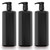 Bar5F 1-Liter BPA-Free Black Pump Bottles  Refillable PET Plastic Dispensers for Shampoo, Conditioner & Body Wash with UV Shield Gloss Finish, Heavy
