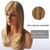 Auflaund Long Straight Blonde Wigs Imported Synthetic Ombre Dark Root Layered High Dentistry Glazed Hair Replacement Wigs for Women with Inclined Ban