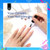 Beetles Gel Nail Kit Etch-X, Almond Short, 504pcs 12 Sizes Nail tips, with 9 in 1 Nail Glue Mini LED Light, Acrylic Half Matte Tips Press On Nail, Ex