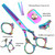 Professional Black Hair Cutting Scissors Sets Stainless Steel Barber Hairdressing Scissors Salon Multifunctional Thinning Scissors Straight Shears To