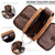 Elviros Toiletry Bag for Men, Large Travel Shaving Dopp Kit Water-resistant Bathroom Toiletries Organizer PU Leather Cosmetic Bags