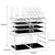 HBlife Acrylic Clear Dustproof Makeup Storage Organizer Drawers Large Skin Care Cosmetic Display Cases for Bathroom Stackable Storage Box with 6 Draw