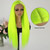 Maycaur Green Lace Front Wigs Long Straight Hair 24 Inch Lime Green Color Wigs for Fashion Women Glueless Synthetic Lace Front Wigs with Natural Hair