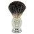 Parker 100% Black Badger Bristle Shaving Brush with Ivory Marbled Handle - Brush Stand Included