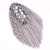 Beaded Crystal Shoulder Patches Motifs Fringe Tassel Epaulets Shoulder Brooches 2 Pieces (Silver)