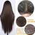 Missyvan Lace Front Wig Straight Hair Brown Color Long Wigs Glueless Heat Resistant Fiber Hair Dark Brown Synthetic Lace Front Wigs for Fashion Women