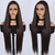 Missyvan Lace Front Wig Straight Hair Brown Color Long Wigs Glueless Heat Resistant Fiber Hair Dark Brown Synthetic Lace Front Wigs for Fashion Women