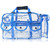 SHANY Cosmetics Shany clear pvc makeup bag - large professional makeup artist rectangular tote with shoulder strap and 5 external pockets - blue, Blu