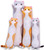 Cute Cat Plush Long Body Pillow Cuddle Cartoon Stuffed Animals Cat Plushie Soft Doll Pillows Gifts for Kids Girls (Orange, 19")