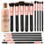 Luxe Premium Makeup Brushes Set for Face and Eye - Synthetic Brushes for Foundation, Powder, Blush, Eyeshadow - Brush Cleaning Solution Included - Pe
