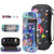 FUNDIARY Black Carrying Case for Nintendo Switch, Cute Mushroom Accessories Bundle for Switch Console with Travel Case Pouch, Dockable Protective Cov