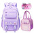 Rubytor 5PCS Kids Backpack Set Cute School Backpacks for Girls, Kawaii Teenage Laptop Bag 17in Fashion Daypack, Large Capacity Double Shoulder Backpa