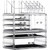 Cq acrylic 3 Pack Clear Makeup Organizer Countertop, Stackable 6 Drawers Skincare Organizer,Cute Skin Care Organizer for Vanity Hair Clip,Jewelry,Bea