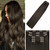 WindTouch Clip In Hair Extensions Real Human Hair Dark Brown Hair Extensions 18Inch 75g #2 7PCS Human Hair Clip in Extensions