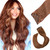 Clip in Hair Extensions Human Hair 7pcs 70g Set #30 Medium Auburn Silky Straight Top Grade 7A Remy Extensions Clip-in Hair for Women