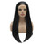 Lushy Straight Long 24inch Silky Black Wig Heat Friendly Heavy Density Realistic Synthetic Lace Front Wig