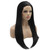 Lushy Straight Long 24inch Silky Black Wig Heat Friendly Heavy Density Realistic Synthetic Lace Front Wig