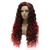 Lushy Hair Stylish Long Kinky Curly Auburn Root Red Ombre Wig Heavy Density Realistic Synthetic Lace Front Wig