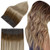Full Shine Wire Hair Extensions Real Human Hair Fishing Line Hair Extensions Secret Extensions Brown Mix With Blonde Balayage Ombre Invisible Wire Ha