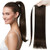 Full Shine Human Ponytail Extension Darkest Brown Ponytail Clip on Hair Extension Remy Straight Brazilian 16 Inch 80g
