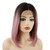 Meiyite Hair Straight Short 12inch Dark Root Pink Ombre Heavy Density Realistic Heat Resistant Synthetic Lace Front Wig