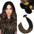 Ugeat Balayage U Tip Human Hair Extensions Natural Black to Dark Brown Mix Caramel Brown Ombre Pre Bonded Hair Extensions Real Human Hair Utip Fusion