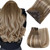 Easyouth Clip in Extensions Brown Balayage Natural Hair Extensions Clip ins Chestnut Brown Balayage Platinum Blonde Soft and Smooth Clips in Real Hum