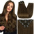 Full Shine Hair Extensions Clip in Real Human Hair Chestnut Brown Clip on Hair Extensions Invisible Brown Hair Full Head 18 Inch 7 Pcs 120g