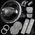 CAR PASS 11 PCS Bling Diamond Car Accessories for Women, Sparkly Rhinestone Steering Wheel Cover, Bling Seat Belt Cushion, Glitter Shift Knob Cover,