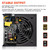 ARESGAME AGT Series 850W Power Supply, 80+ Gold Certified, Fully Modular, FDB Fan, Compact 140mm Size, 10 Year Warranty, ATX Gaming Power Supply