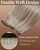 Hetto Sew in Hair Extensions Real Human Hair Ash Blonde Highlights Double Weft for Salon Professional 22 Inch 100g