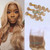 Aprilhair 8A Pre Plucked Lace Frontal With 3 Bundles #27 Honey Blonde Brazilian Virgin Human Hair Body Wave Ear to Ear 13x4 Lace Frontal Closure (10w