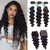 Loose Deep Wave Bundles with Closure - 100% Unprocessed Virgin Human Hair, Brazilian Curly, 20'-24' with 18' Closure, Natural Color
