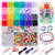 INSCRAFT 1200PCS Bracelet Making Kit, 24 Colors Pony Rainbow Kandi Beads, Friendship Bracelet Kit with Elastic Strings for Jewelry Making, Craft Gift