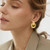 AOLIMI Chunky Gold Earrings Large Knot Earrings Geometric Dangle Drop Earrings for Women