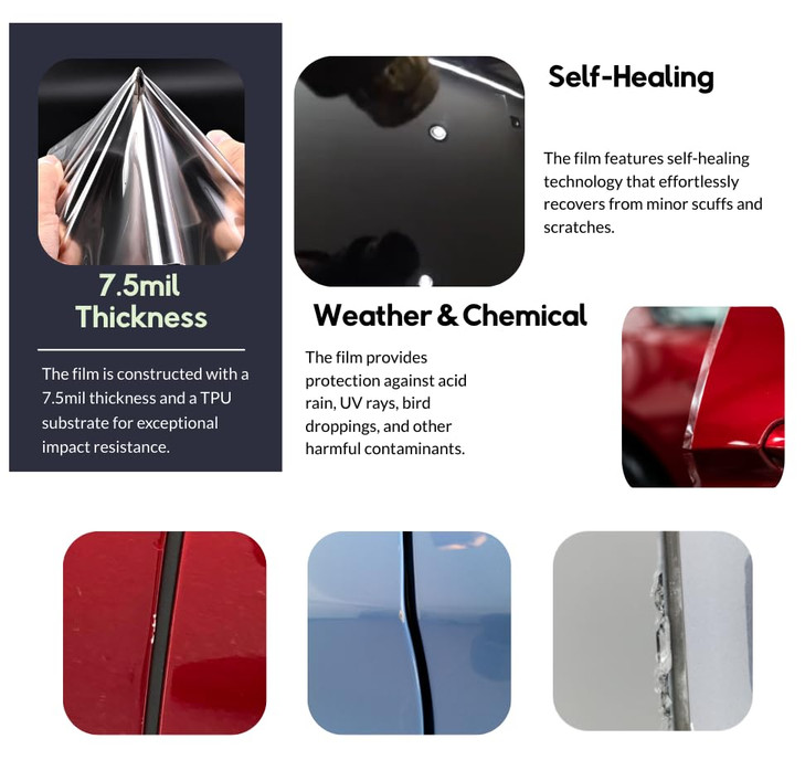 5 Door Edge Guard Upromax Made with Paint Protection Film, Scotch Guard, PPF 8mil Precut Strips, Universal Fit Cars, Truck, SUV, Clear Tape, Door Pro