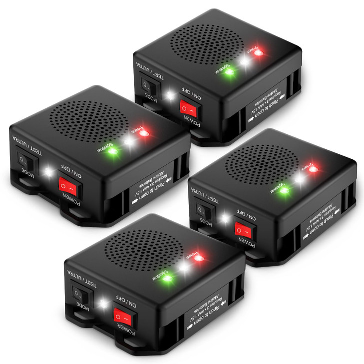 Rodent Repellent for Car, Battery Powered Under Hood Animal Repeller, Ultrasonic Rat and Mice Deterrent Device, Electronic Pest Control for RV, Truck