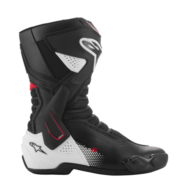 Alpinestars SMX-6 V3 High-Performance Sport Motorcycle Boots, CE-Certified, Protective & Comfortable Footwear, 45, Black/White/Red Graphic